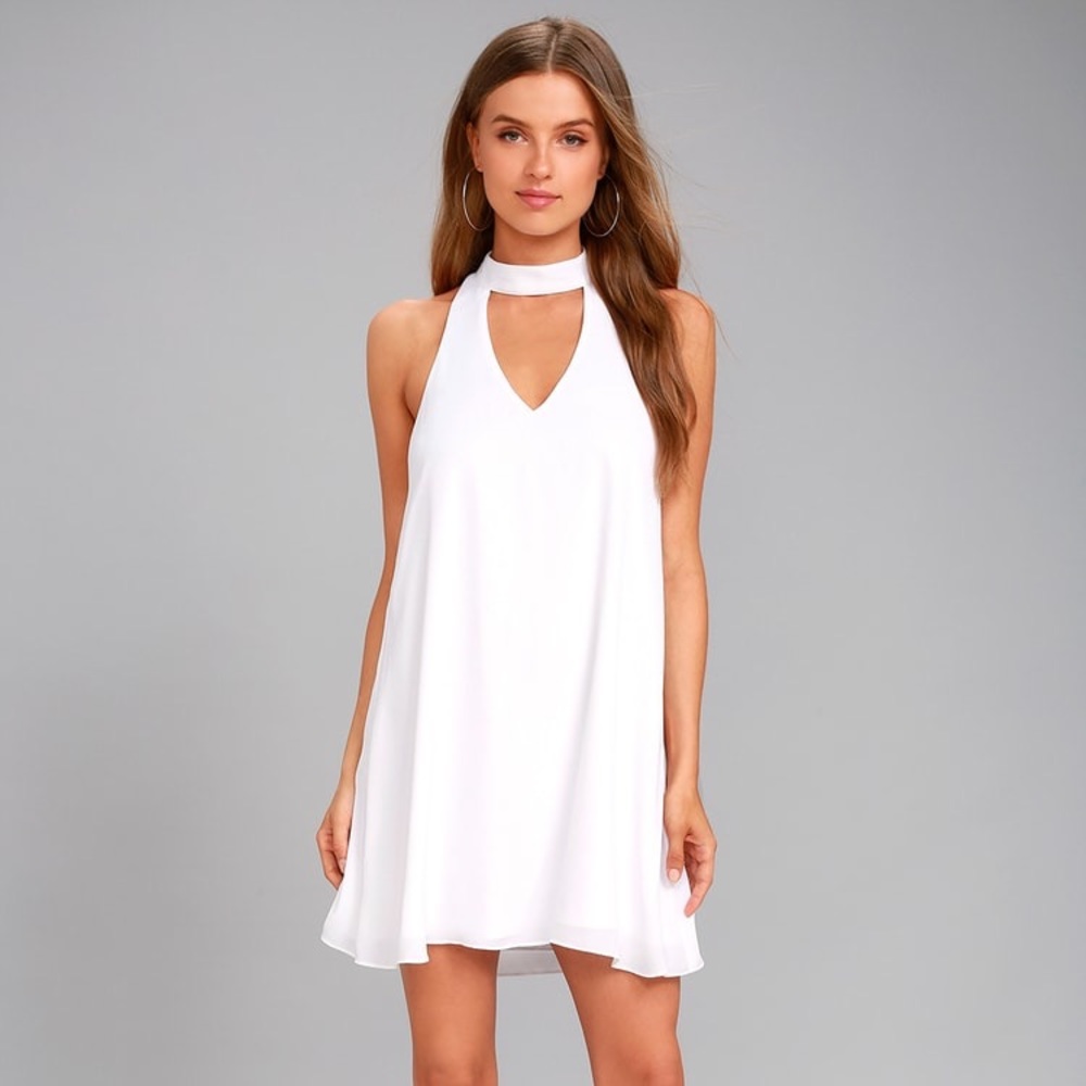 Lulu’s Groove Thing White Sling Dress